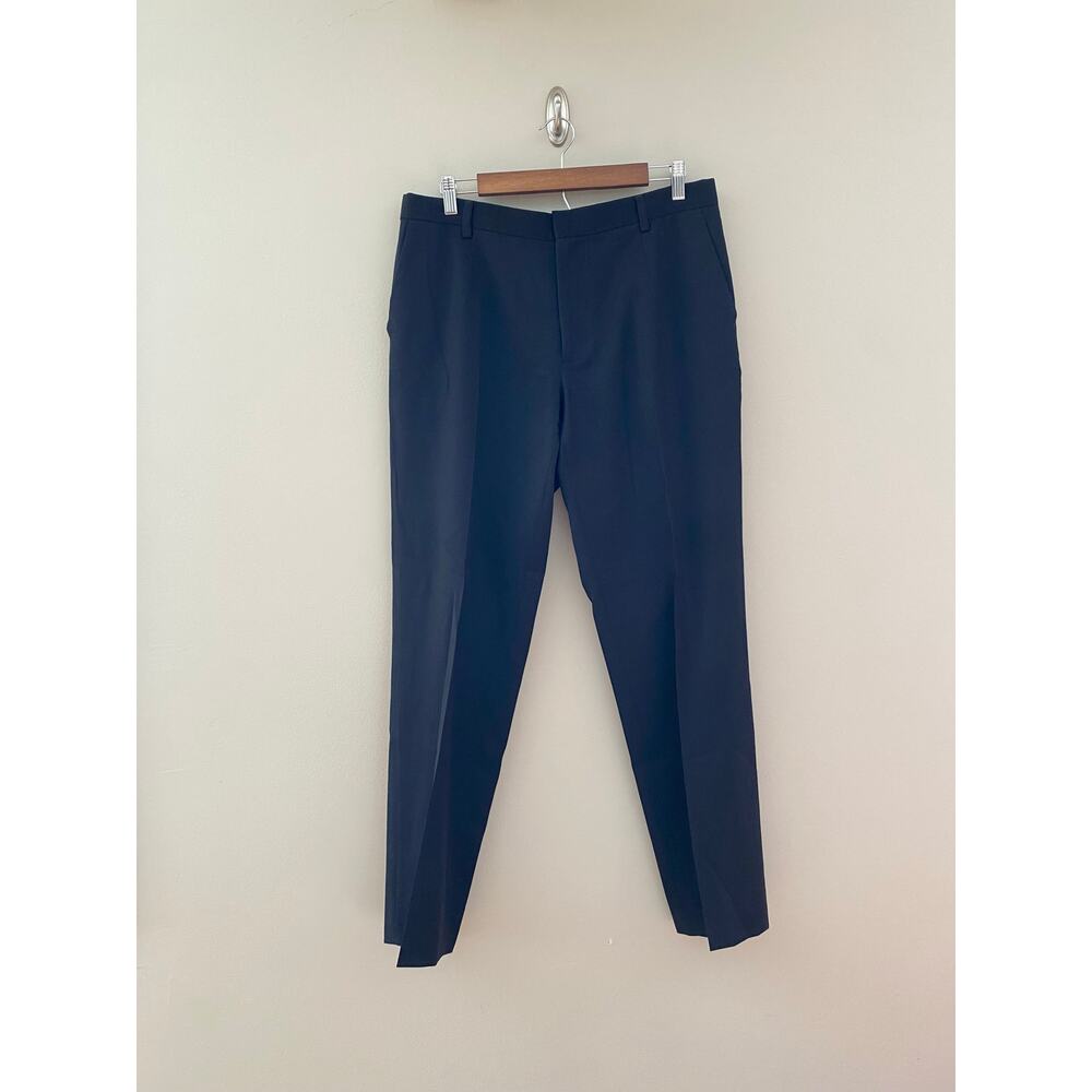 D&G BY DOLCE AND GABBANNA Black Wool Straight Leg Dress Pants Size Men's 38|52
